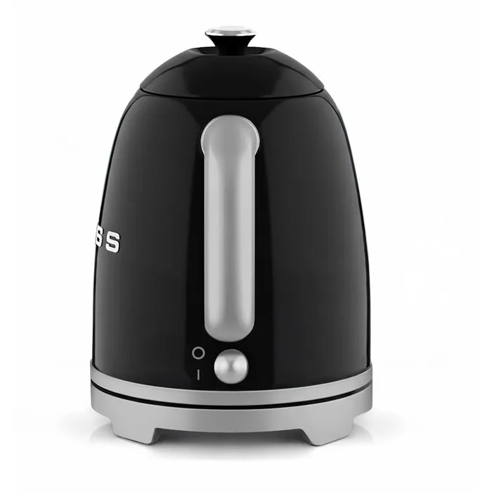 Sweiss KTS9 Bouilloire électrique vintage 1000 W 1 L inox Noir, socle rotatif 360°