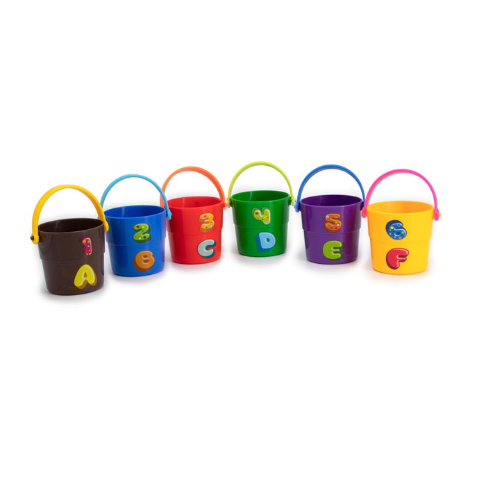 Tachan - Juego De Cubos Para Apilar - Set de 6 Cubes de Bain Empilables avec Animaux, Chiffres et Lettres pour Enfant dès 12 Mois - Jouet Éducatif pour Motricité