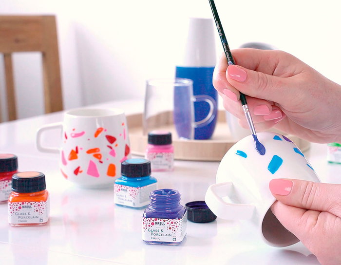 Kreul Set de 6 peintures pour verre et porcelaine Classic Color Living