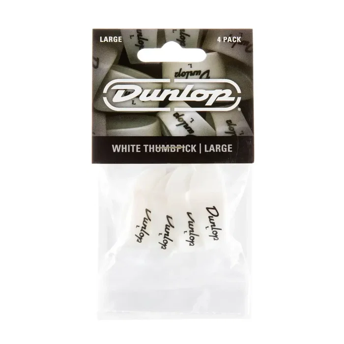 Dunlop Púas de pulgar White Large (pack de 4)