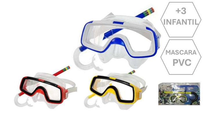 Poessa Ensemble Masque et Tuba en PVC pour Enfants, Modèles Assortis