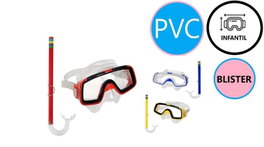 Poessa Ensemble Masque et Tuba en PVC pour Enfants, Modèles Assortis