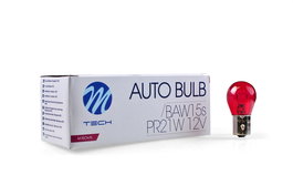 M-Tech MTECZ96 - Ampoule halogène PR21W BAW15S 12V 21W Rouge - Lot de 10 unités pour automobile