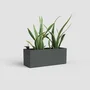 Artevasi Jardinière Rimini 20 x 51 x H 20 cm - 17 Litres - Design Contemporain en Plastique Gris Anthracite avec Holes de Drainage