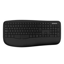 Phoenix technologies K201 Clavier Ergonomique Sans Fil 2.4GHz, 14 Touches Multimédia