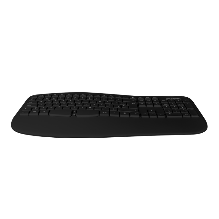 Phoenix technologies K201 Clavier Ergonomique Sans Fil 2.4GHz, 14 Touches Multimédia
