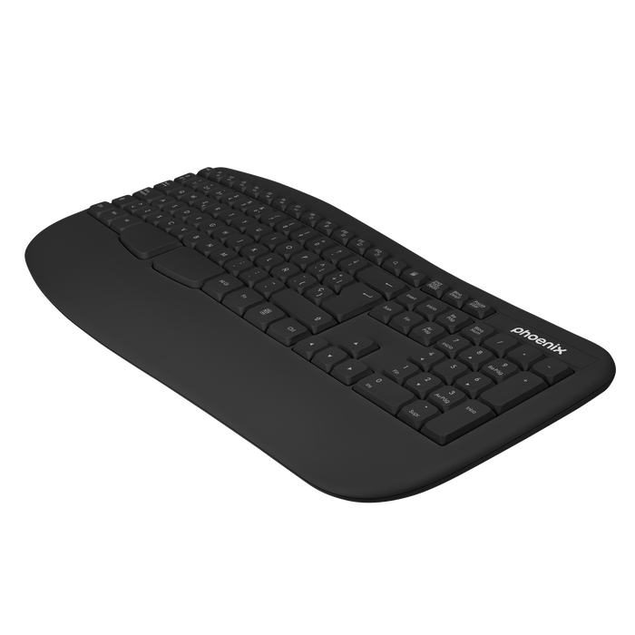Phoenix technologies K201 Clavier Ergonomique Sans Fil 2.4GHz, 14 Touches Multimédia