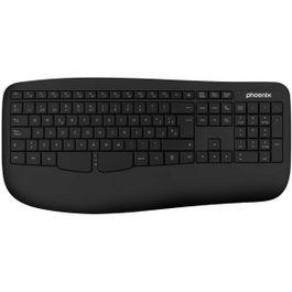Phoenix K201 Clavier ergonomique sans fil Noir Qwerty espagnol