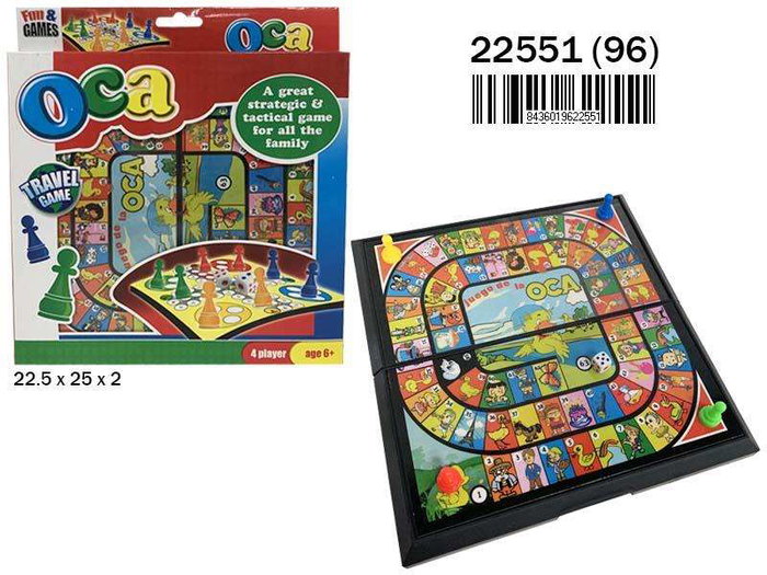 Rama Jeu de Parchis pour 4 Joueurs 22.5 x 25 x 2 cm en Plastique - Langues: Espagnol, Français, Portugais, Anglais