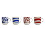Tasse mug Home ESPRIT Bleu Rouge Porcelaine Boho 380 ml (4 Unités)