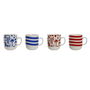 Tasse mug Home ESPRIT Bleu Rouge Porcelaine Boho 380 ml (4 Unités)