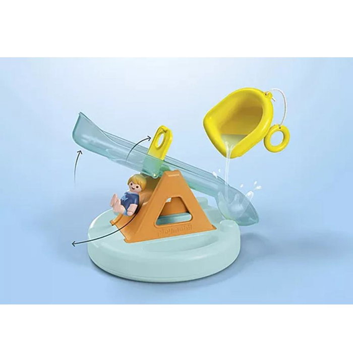 Playmobil Junior Aqua 70636 Isle de Bain Flottante avec Toboggan Bébé Poulpe Bateau Jouet Baignoire