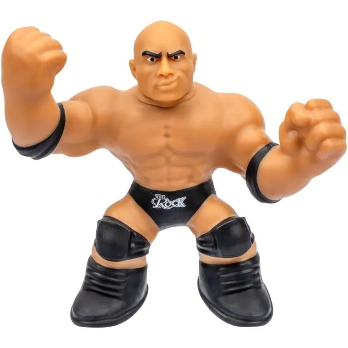 Goo Jit Zu WWE The Rock Figurine Extensible - 11 cm - Texture Élastique - Étirable 3 Fois sa Taille - Heroes Of Goo Jit Zu