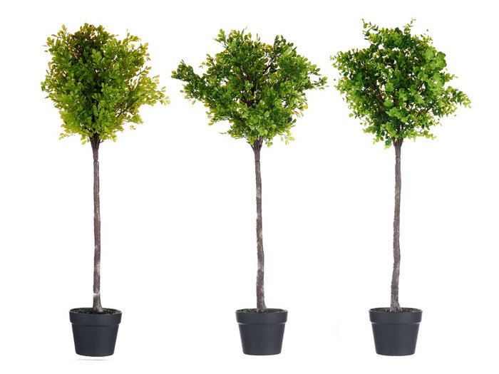 Ibergarden Arbre Fougère Vert Assortis 35x96x16 cm Plastique Noir/Vert (Set de 3)