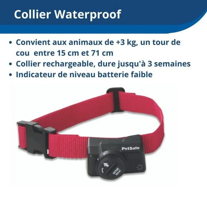 PetSafe Collier récepteur sans fil pour chien - Convient aux chiens > 3.6 kg - Batterie rechargeable PetSafe Collier récepteur sans fil pour chien - Convient aux chiens > 3.6 kg - Batterie rechargeable
