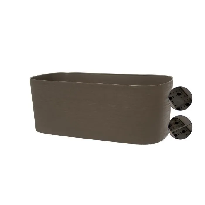 Garden Id Respect - Jardinière avec réserve d'eau extérieure et intérieure, durable en matériaux recyclés 100% recyclable, design structuré moderne, couleur taupe, 50 x 17 cm Garden Id Respect - Jardinière avec réserve d'eau extérieure et intérieure, durable en matériaux recyclés 100% recyclable, design structuré moderne, couleur taupe, 50 x 17 cm