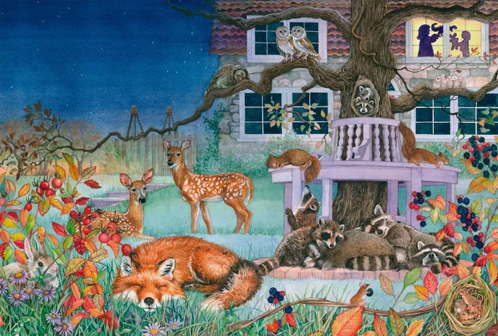 Schmidt Spiele Puzzle Visite Nocturne des Animaux 100 Pièces, Dès 6 Ans, Jeu pour Enfants