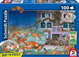 Schmidt Spiele Puzzle Visite Nocturne des Animaux 100 Pièces, Dès 6 Ans, Jeu pour Enfants