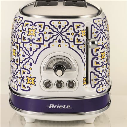 Ariete CAPRI 155 Tostador, Grille-pain 2 fentes avec 6 niveaux de cuisson, fonction décongélation et réchauffage, bac à miettes amovible