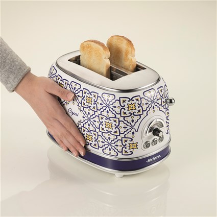 Ariete CAPRI 155 Tostador, Grille-pain 2 fentes avec 6 niveaux de cuisson, fonction décongélation et réchauffage, bac à miettes amovible