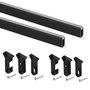 Emuca Lot de 2 rails de penderie Silk 1150 mm, Noir