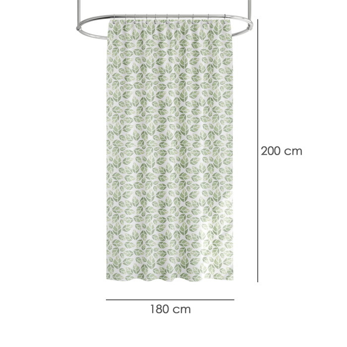 ORYX Rideau de Douche Feuilles Vertes 180x200cm Imperméable