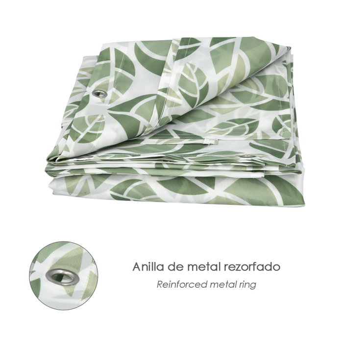 ORYX Rideau de Douche Feuilles Vertes 180x200cm Imperméable