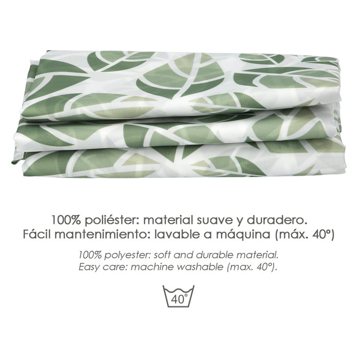 ORYX Rideau de Douche Feuilles Vertes 180x200cm Imperméable