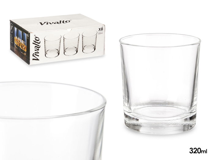 Vivalto Verre à Whisky en Verre Transparent 320 ml 8.9x9.5x8.9 cm (Set de 24) Vivalto Verre à Whisky en Verre Transparent 320 ml 8.9x9.5x8.9 cm (Set de 24)