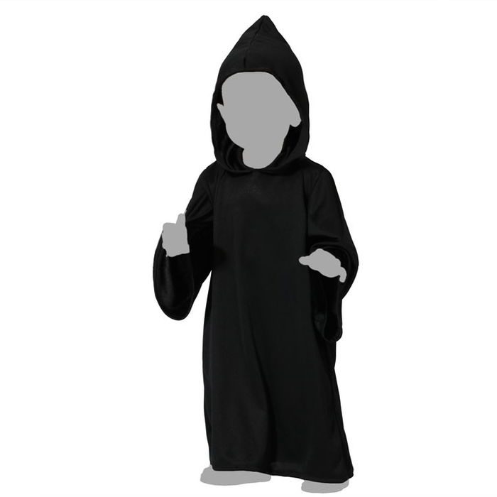 Déguisement Bébé Ténébreux avec Combinaison Noire et Capuche Pointue 6-12 Mois - Halloween