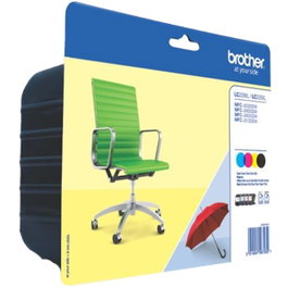 Brother Pack de 4 Cartouches d'Encre Originales LC3219XLVALBP Noir, Cyan, Magenta, Jaune - Haute Capacité