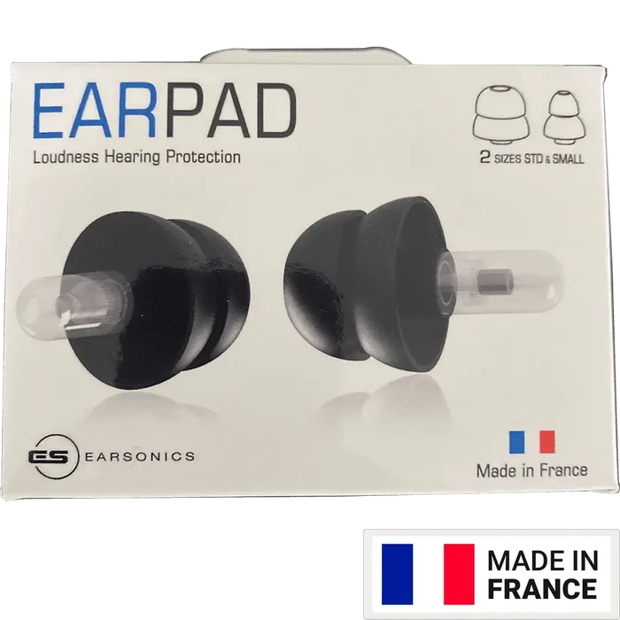 EARSONICS Protège-oreilles Ear Pad In-ear Noir avec étui - Atténuation 16 dB pour enfants et adultes