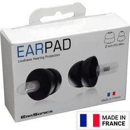EARSONICS Protège-oreilles Ear Pad In-ear Noir avec étui - Atténuation 16 dB pour enfants et adultes