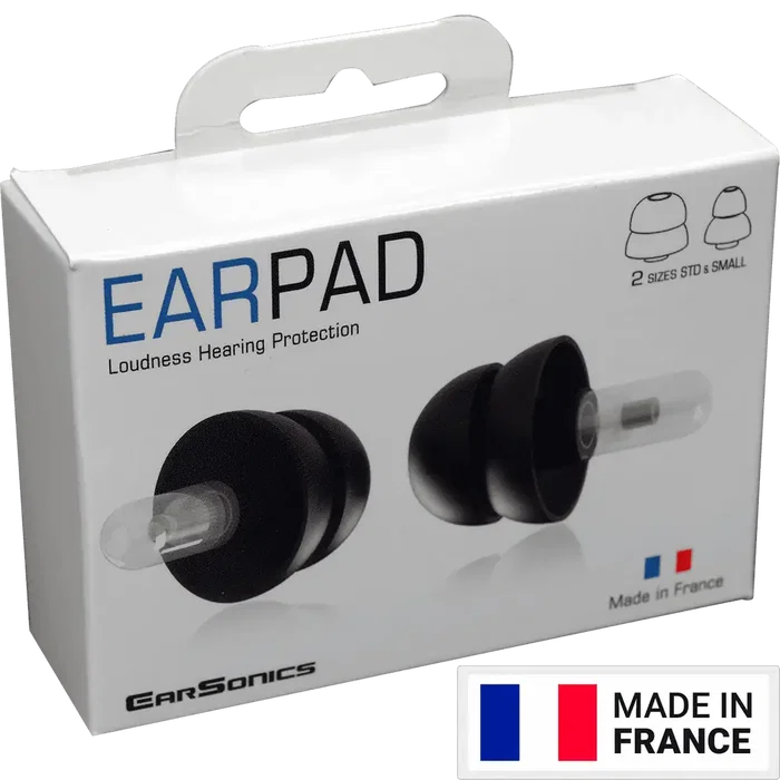 EARSONICS Protège-oreilles Ear Pad In-ear Noir avec étui - Atténuation 16 dB pour enfants et adultes