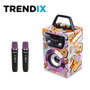 World Brands Magic Melody - Karaoke avec radio FM, 4 effets de voix, port USB Type-C et 2 microphones sans fil inclus