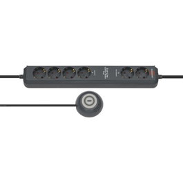 Brennenstuhl ECO-Line Multiprise 6 prises avec interrupteur au pied, Anthracite