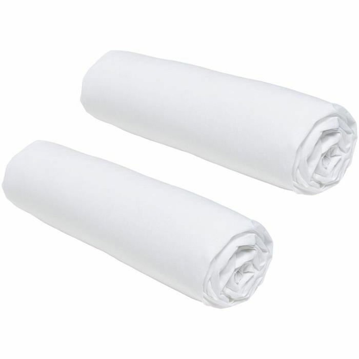 Today Lot de 2 draps housses Essential 160 x 200 cm Craie