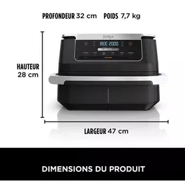 Ninja AF550EU - Friteuse sans huile Foodi Max Dual Zone - 6.6 L, 2470 W, deux zones de cuisson indépendantes, Noir