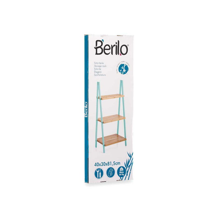 BERILO Étagère Escaliers 3 Étages Bambou Menthe
