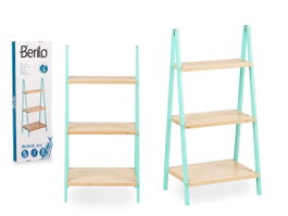 Berilo Étagère Escaliers 3 Niveaux Bambou Menta Naturel 40 x 81 x 30 cm