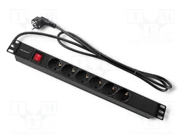 QOLTEC Bloc multiprise parafoudre 6 prises Schuko, noir