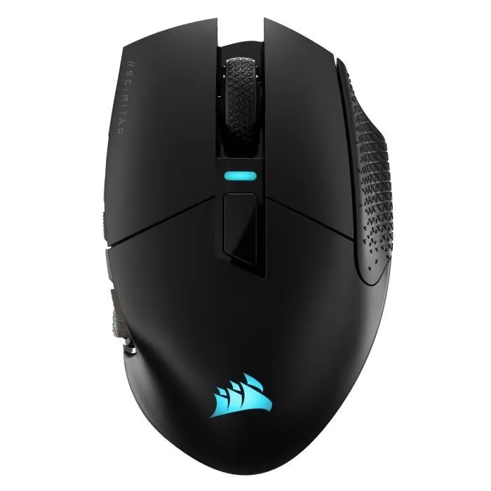Corsair SCIMITAR ELITE RGB Wireless - Souris gaming sans fil MMO avec 16 boutons programmables, autonomie 150h, panneau latéral Key Slider ajustable - Noir (CH-9314311-EU)