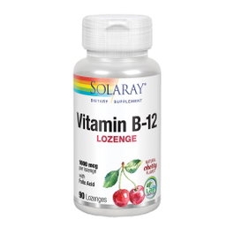 SOLARAY Vitamine B12 et Acide Folique 1000 mcg, 90 comprimés sublinguaux