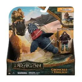 Spin Master Pack Dragon et Viking 25 cm - Figurine Articulée Gronk Inspirée du Film Dragons - Jouet Enfant Dès 4 Ans