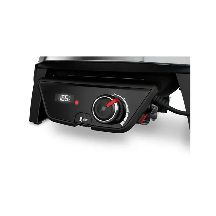 Weber Pulse 1000 Barbecue électrique connecté noir 1,8 kW avec thermomètre iGrill et grilles fonte