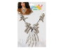 Collier avec mains squelettiques, os et canines en pierre grise pour tenue préhistorique et carnaval - Accessoire de déguisement tribal