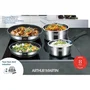 Arthur Martin AM2493 Batterie de cuisine 8 pièces en acier inoxydable - Casseroles et poêles antiadhésives avec poignées amovibles - Compatible induction