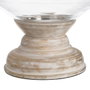 BigBuy Home Bougeoir Blanc Bois Verre 23 x 23 x 34 cm