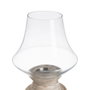 BigBuy Home Bougeoir Blanc Bois Verre 23 x 23 x 34 cm