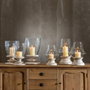 BigBuy Home Bougeoir Blanc Bois Verre 23 x 23 x 34 cm
